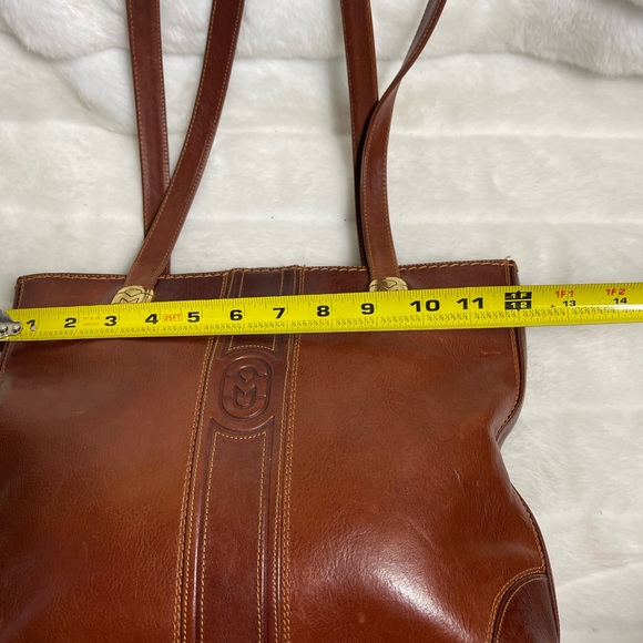 Marino Orlandi Vintage Leather brown Medium shoulder bag with gold tone accents - Picture 9 of 13